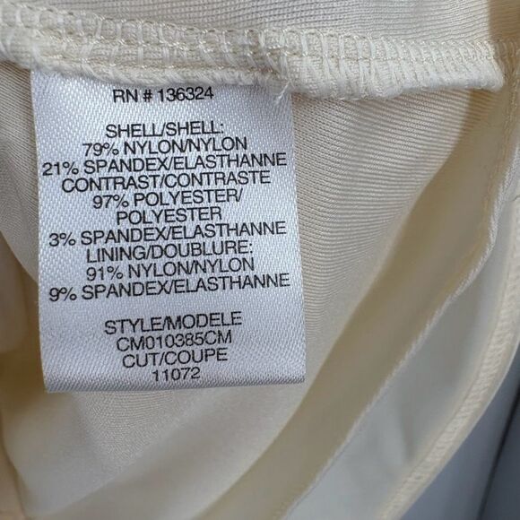 Halston Heritage Mesh Ribbon Sleeveless Peplum Top in Cream Women’s Size 4 - Picture 8 of 8